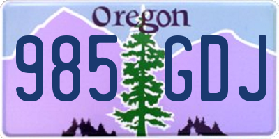 OR license plate 985GDJ
