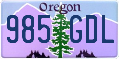 OR license plate 985GDL