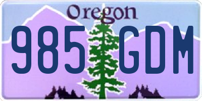 OR license plate 985GDM