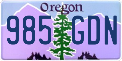 OR license plate 985GDN