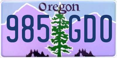 OR license plate 985GDO