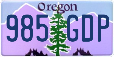 OR license plate 985GDP