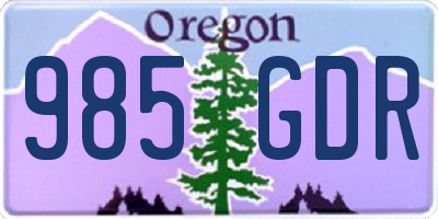 OR license plate 985GDR