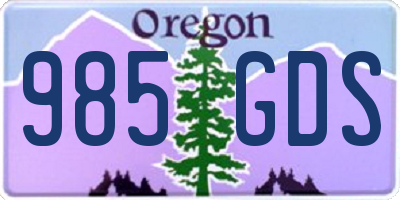 OR license plate 985GDS