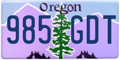 OR license plate 985GDT