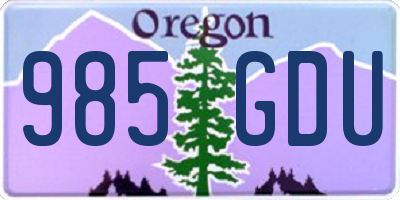 OR license plate 985GDU