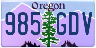 OR license plate 985GDV