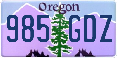 OR license plate 985GDZ