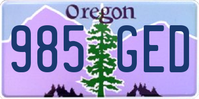 OR license plate 985GED