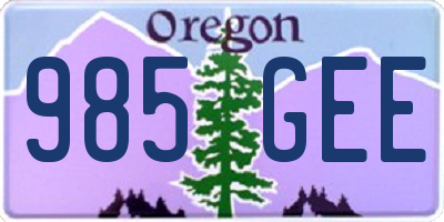 OR license plate 985GEE