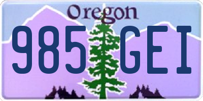 OR license plate 985GEI
