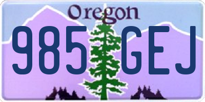 OR license plate 985GEJ