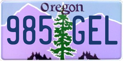 OR license plate 985GEL
