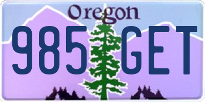 OR license plate 985GET