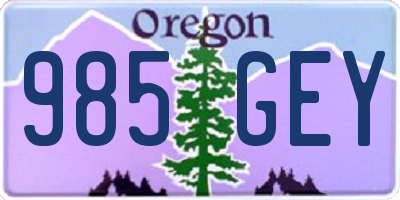 OR license plate 985GEY