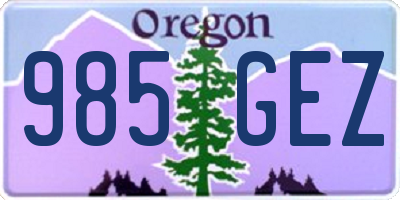 OR license plate 985GEZ