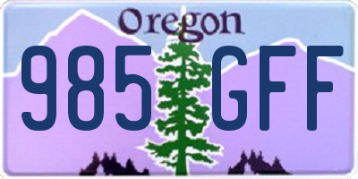 OR license plate 985GFF