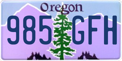 OR license plate 985GFH