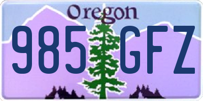 OR license plate 985GFZ