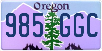 OR license plate 985GGC