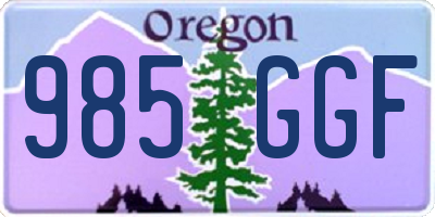 OR license plate 985GGF