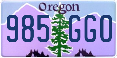 OR license plate 985GGO