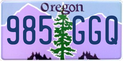 OR license plate 985GGQ