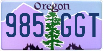 OR license plate 985GGT
