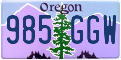OR license plate 985GGW