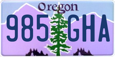 OR license plate 985GHA