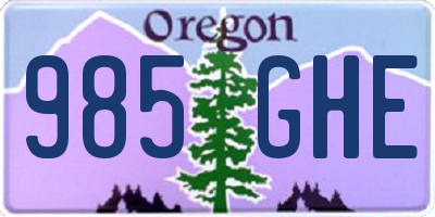 OR license plate 985GHE