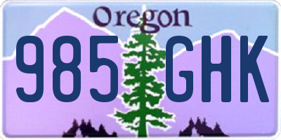 OR license plate 985GHK