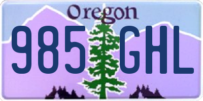 OR license plate 985GHL