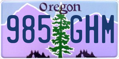 OR license plate 985GHM