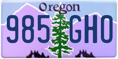 OR license plate 985GHO