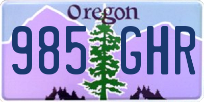 OR license plate 985GHR