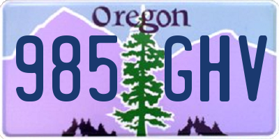 OR license plate 985GHV