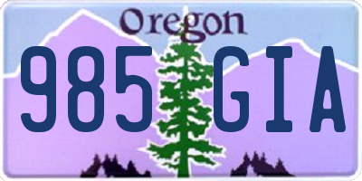 OR license plate 985GIA