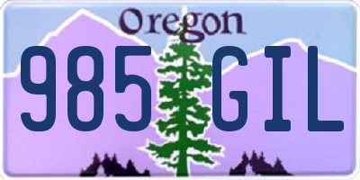 OR license plate 985GIL