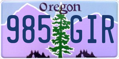OR license plate 985GIR