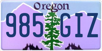 OR license plate 985GIZ
