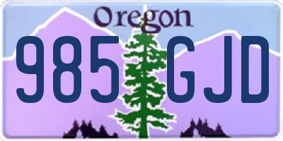 OR license plate 985GJD