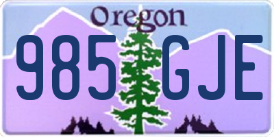 OR license plate 985GJE