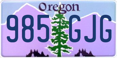 OR license plate 985GJG