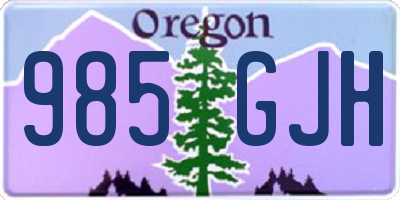 OR license plate 985GJH