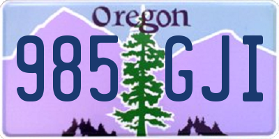 OR license plate 985GJI