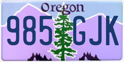 OR license plate 985GJK