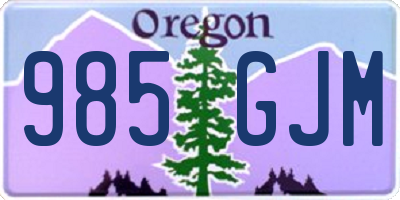 OR license plate 985GJM