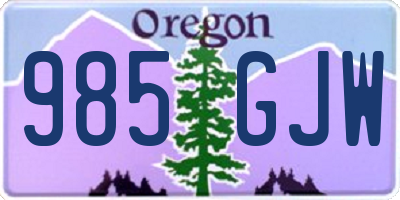 OR license plate 985GJW