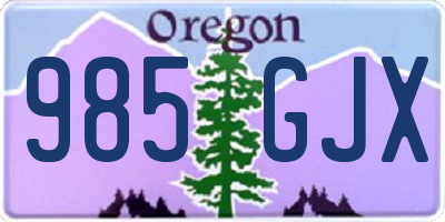 OR license plate 985GJX